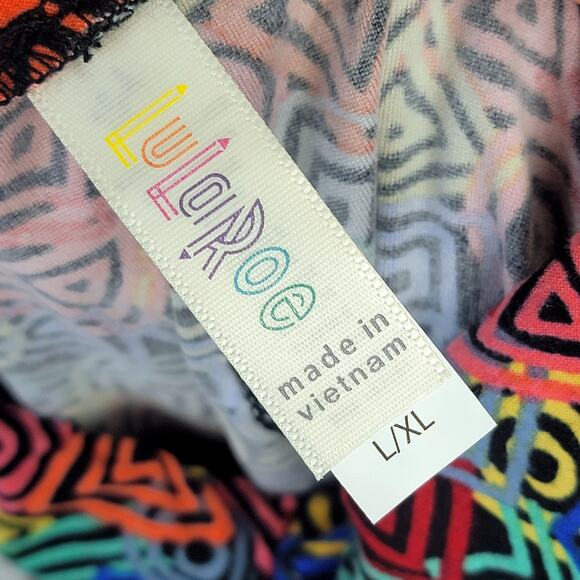 LuLaRoe Geometric Kid's Leggings L/XL NEW Black Multi Color Buttery Soft - Picture 4 of 9